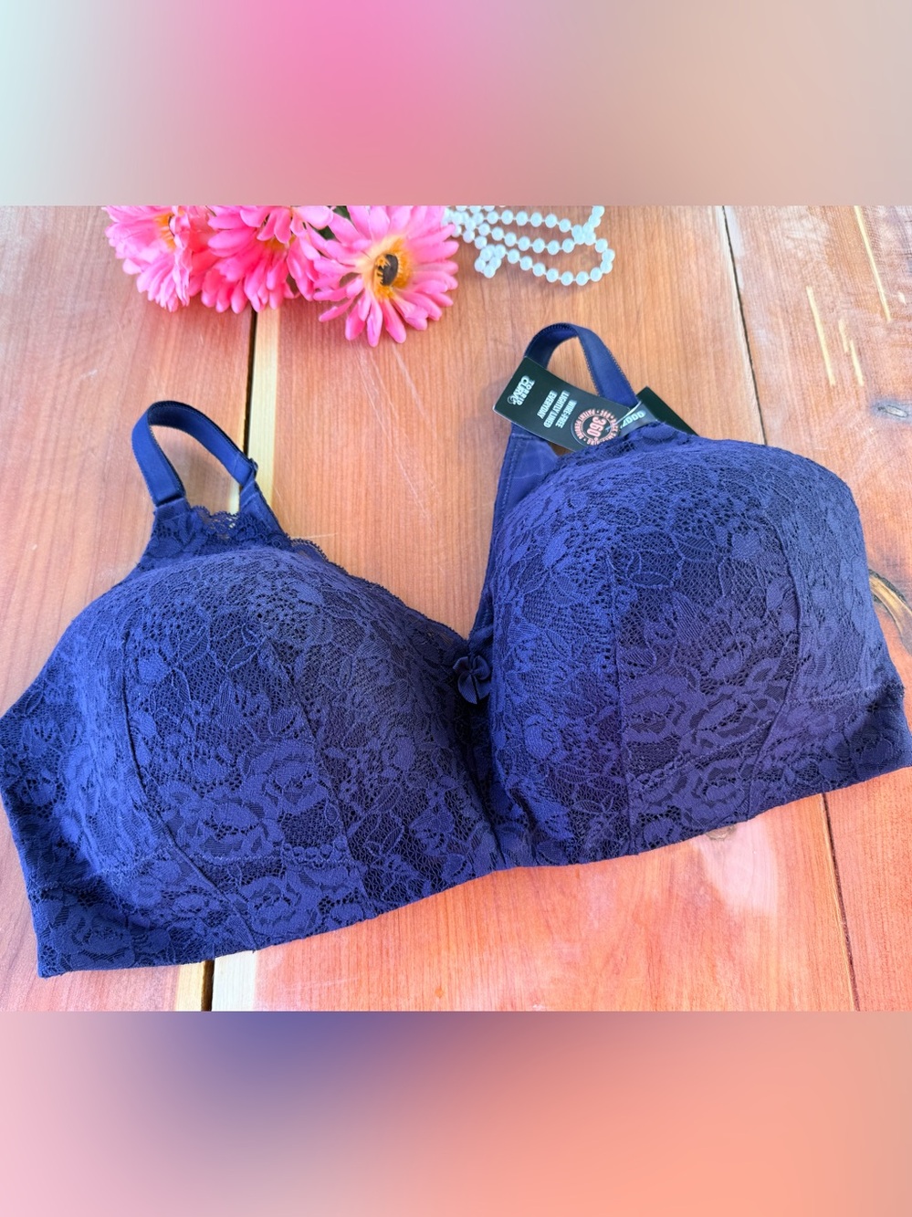 Torrid NWT Navy Lace Full Coverage Wireless Bra 42DDD